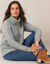Pull col boule, maille anglaise (gris chiné)