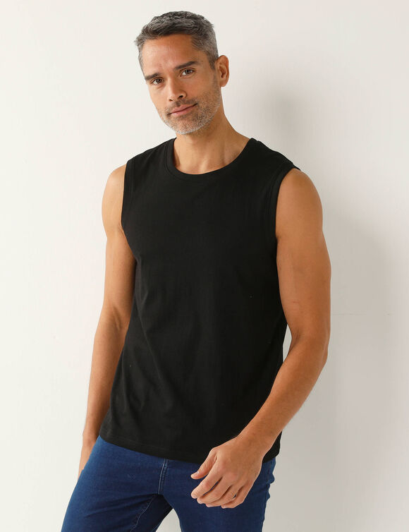 T-shirt col rond sans manches - lot de 3 (noir)