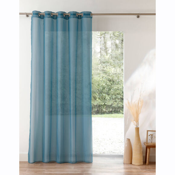 Panneau voile uni finition &oelig;illets (bleu canard)
