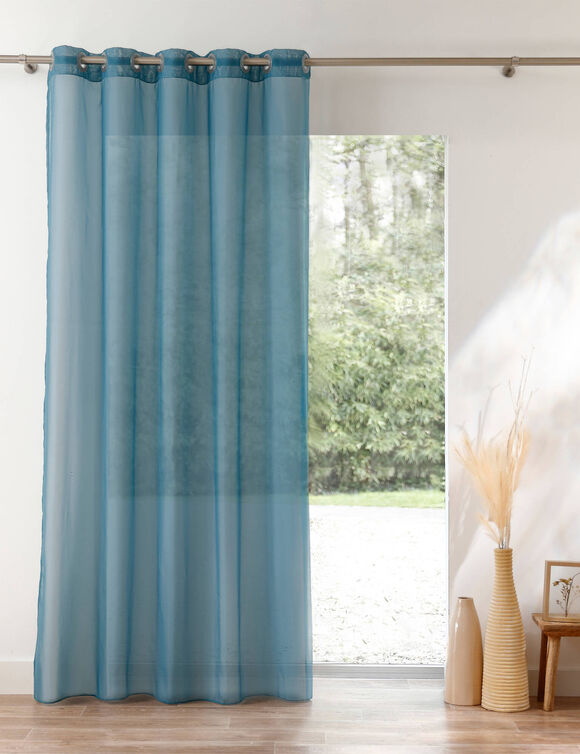 Panneau voile uni finition &oelig;illets (bleu canard)