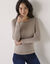 Warm T-shirt met lang mouwen in wolmix (lichttaupe)