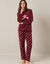 Pyjama in fleece met pluchetouch (bordeaux / koraal)