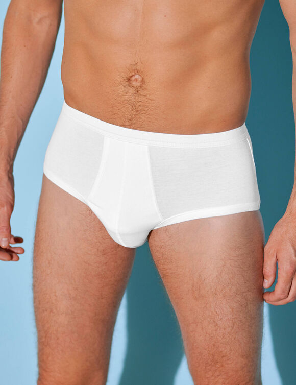Slip met open kruis en hoge taille - set van 2 (wit)