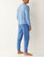 Pyjama coton ray&eacute; manches longues (bleu)