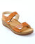 Leren sandalen met scratchsluiting, comfortbreedte (bruin)