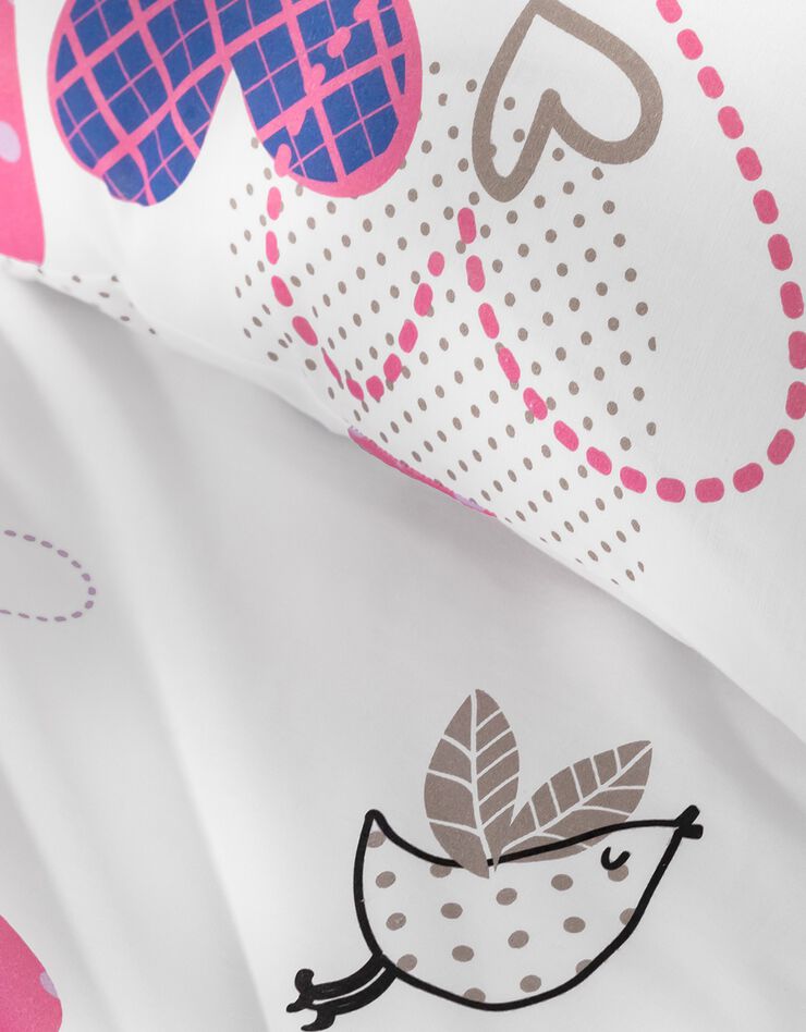 Linge de lit enfant à motifs chats Chamour 1 personne - coton (blanc)