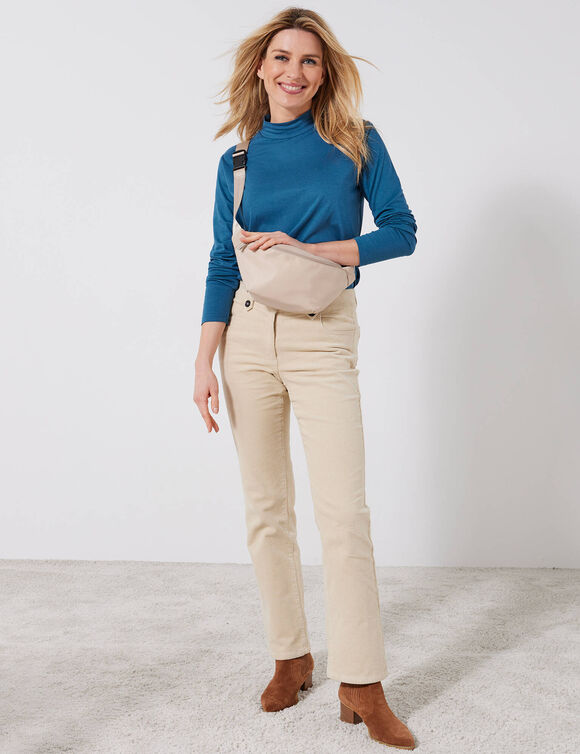 T-shirt col montant manches longues (bleu prusse)