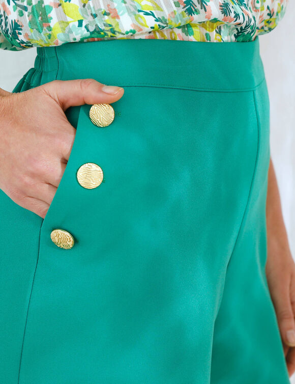 Short ville boutonné effet "pont" (vert)