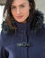 Effen duffelcoat met capuchon van imitatiebont (marine)