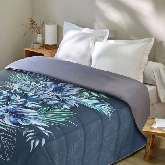 Couette microfibre imprim&eacute;e Savana 400g/m2 (bleu / vert)