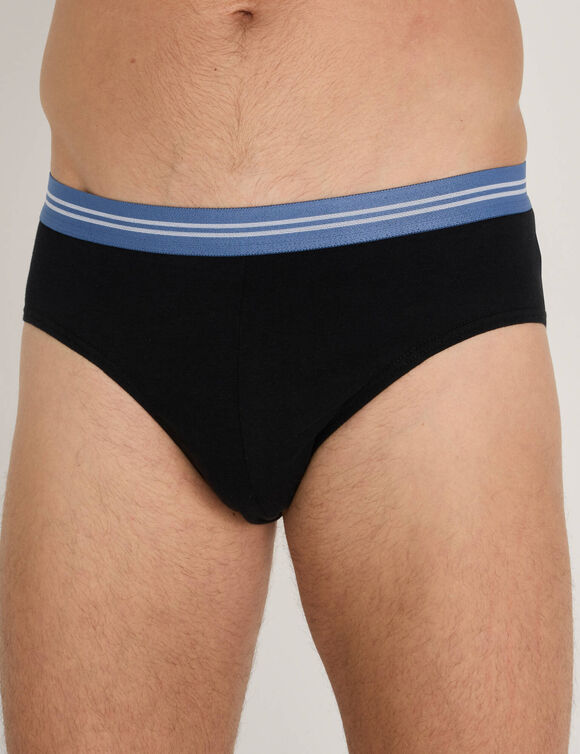 Slip uni ceinture ray&eacute;e - lot de 4 (noir)
