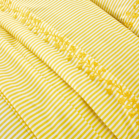 Bedlinnen Faustine, in bedrukt katoen (geel)