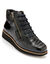 Boots met rits en veters, breed model - zebramotieven (zwart)
