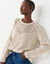 Trui met details in pointelletricot (chin&eacute; beige)