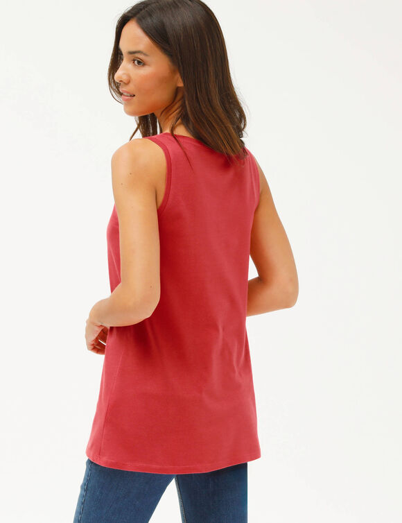 D&eacute;bardeur uni col rond, coton biologique(**) (corail)