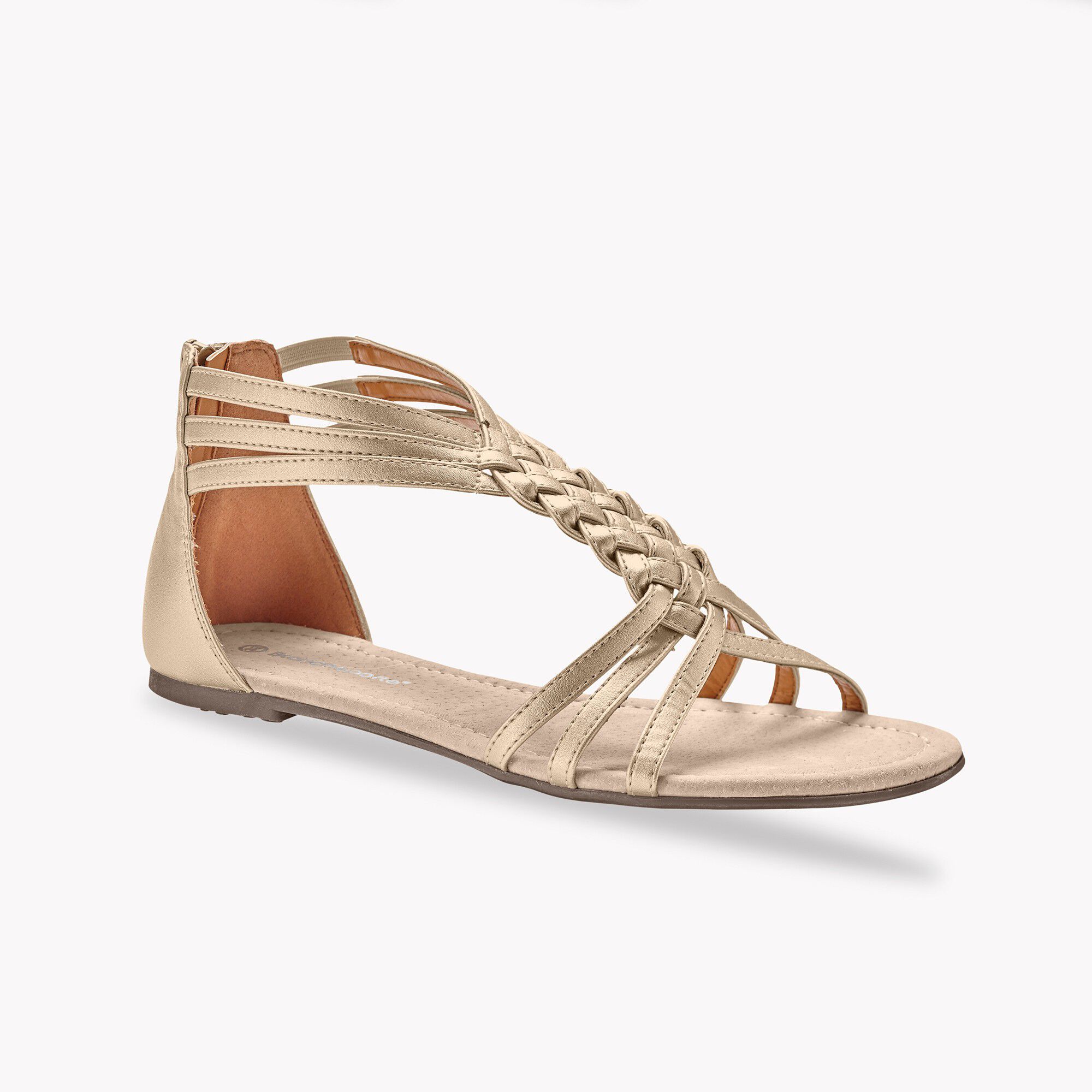 sandales plates dore