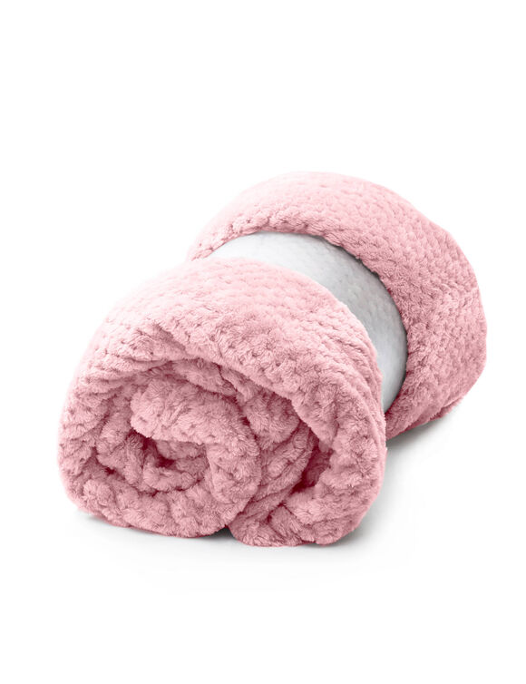 Couverture en velours effet tissé (rose poudré)