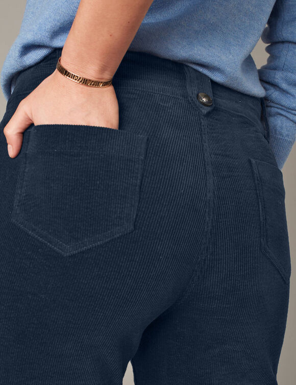 Pantalon droit, velours c&ocirc;tel&eacute; (marine)