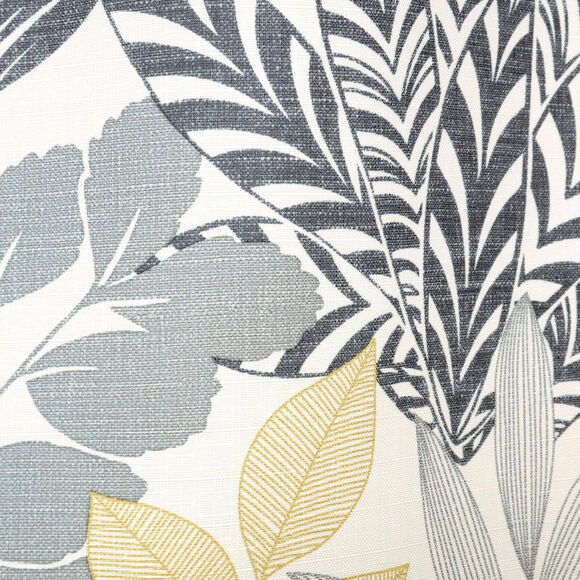 Rideau &agrave; &oelig;illets, imprim&eacute; feuillage bicolore (gris / anis)