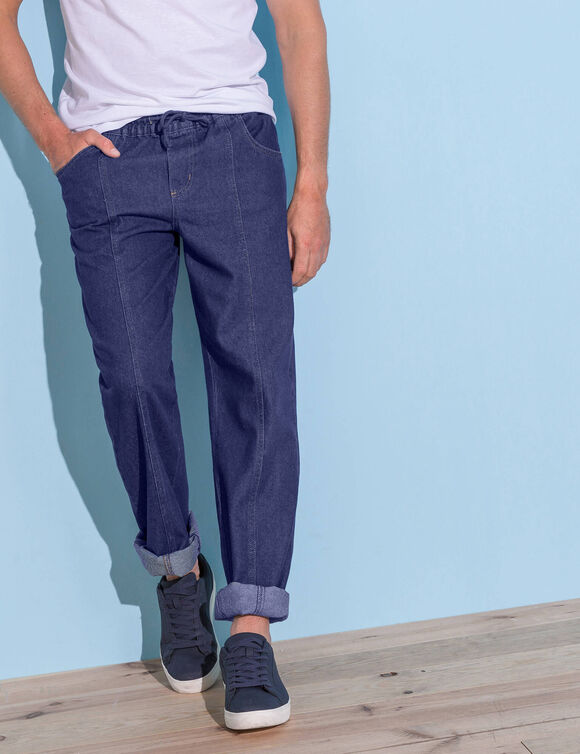 Pantalon denim léger élastiqué (stone)