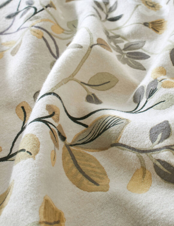 Bedlinnen met M&eacute;lodie-print - flanellen 150 g/m&sup2; (beige)
