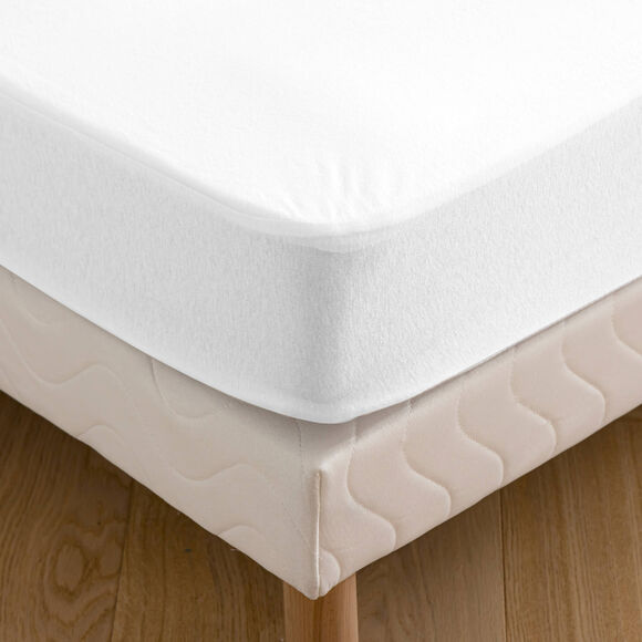 Prot&egrave;ge matelas molleton imperm&eacute;able PVC housse 25 cm  (blanc)