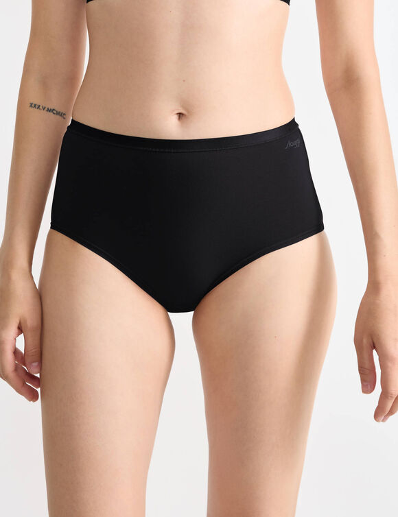 Culotte maxi &laquo; Go Daily Cotton&raquo; coton stretch - 2+1 (noir)