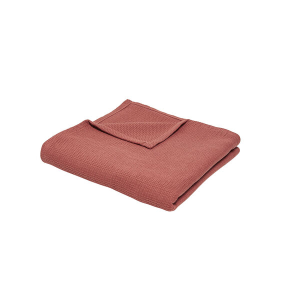 Bankdeken of plaid uni honingraat - katoen (terracotta)
