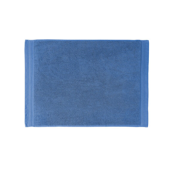 Tapis de bain &eacute;ponge liteau chevron (bleu dur)