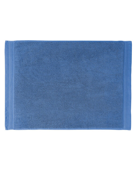 Tapis de bain &eacute;ponge liteau chevron (bleu dur)