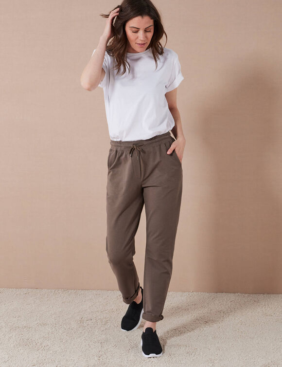 Pantalon jogpant ceinture élastiquée molleton  (kaki)