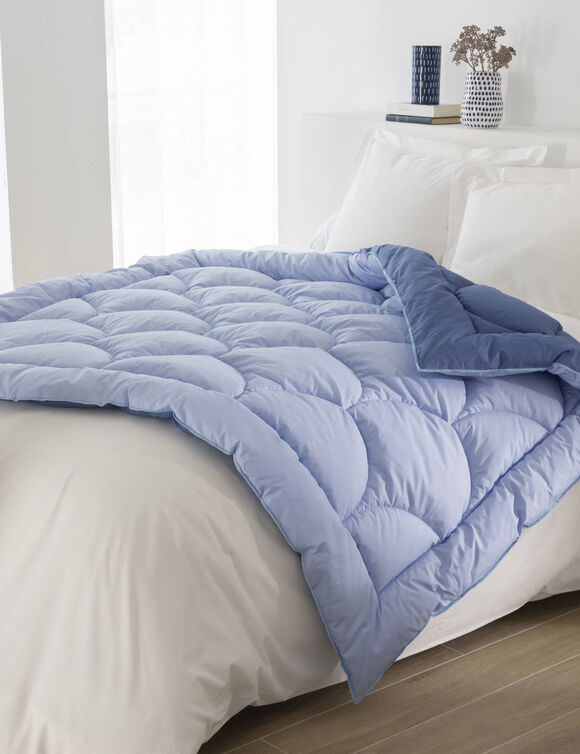 Tweekleurig donsdeken (indigo / blauw)