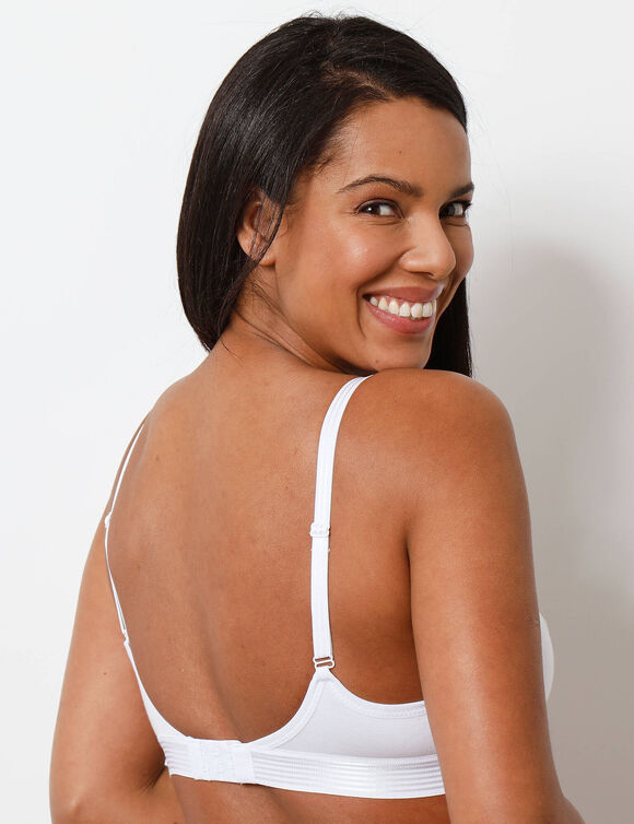 Soutien-gorge coton forme croisée - sans armatures (blanc)