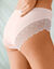 Culotte forme maxi coton uni stretch et dentelle  - lot de 3 (noir + nude + blanc)