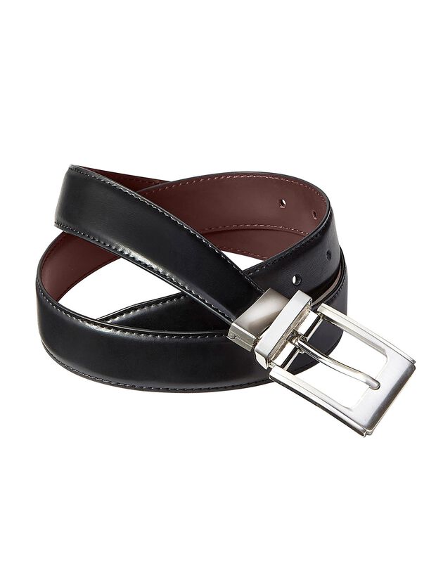 Omkeerbare, leren riem (zwart / bruin)