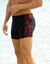 Halflange zwemshort (zwart / rood)