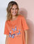 Kort nachthemdje met vlinderprint (oranje)