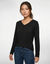 T-shirt met lange mouwen, voelt aan als een tweede huid en met kanten details (zwart)