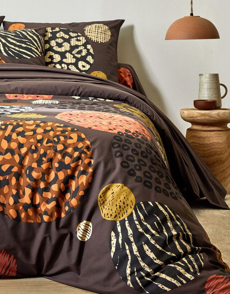 Linge de lit Georges en coton (chocolat)