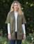 Lang vest met mohairtouch, korte mouwen (olijfgroen)