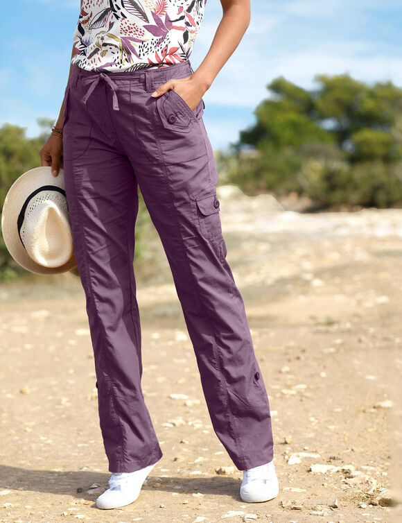 Pantalon battle retroussable (prune)