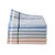 Katoenen zakdoeken met ingeweven ruitmotief - set van 12 (wit / blauw)