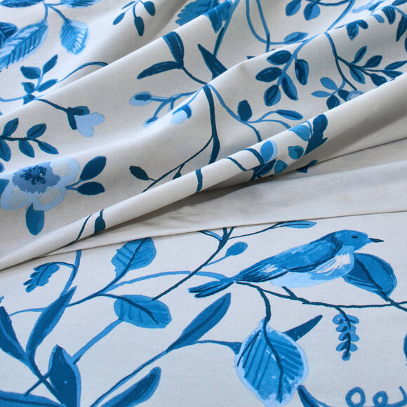Linge de lit M&eacute;lodie imprim&eacute; - coton 57 fils/cm&sup2; (bleu)
