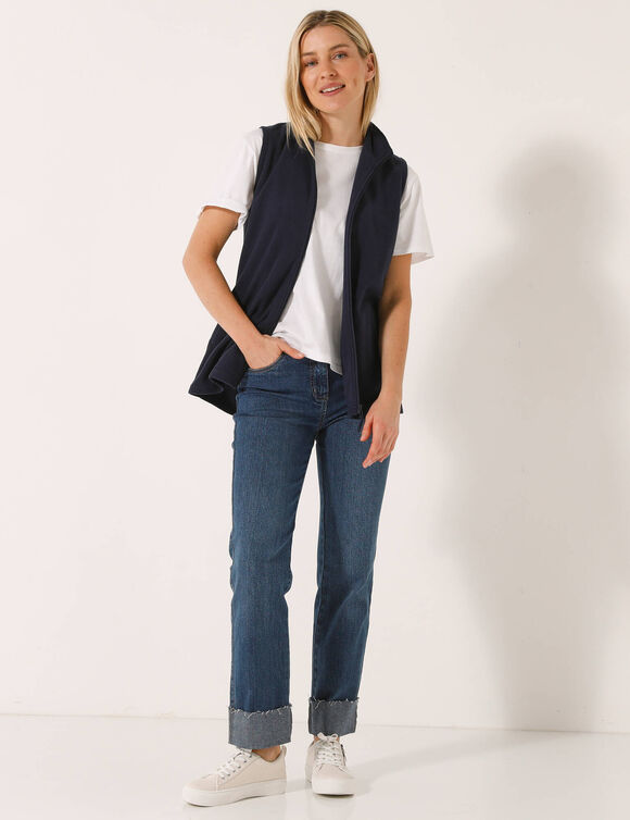 Veste polaire zippée sans manches (marine)