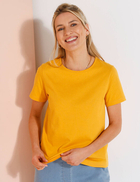 T-shirt manches courtes uni (miel)