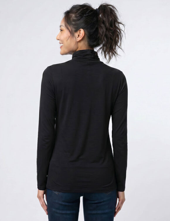 Sous-pull &agrave; col roul&eacute; chaleur seconde peau (noir)
