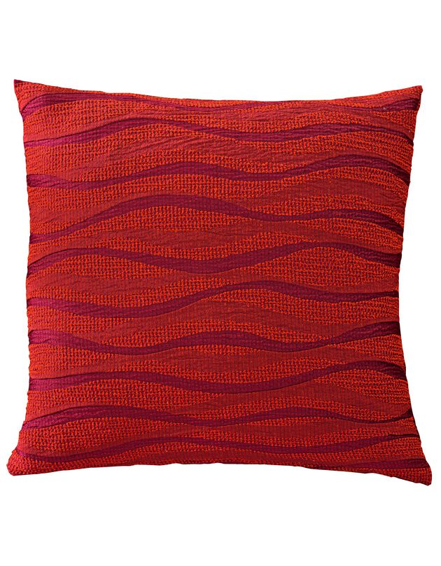 Housse coussin jacquard imprimé - lot de 2 (terracotta)