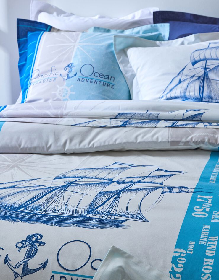 Bedlinnen Pacific - katoen (blauw)