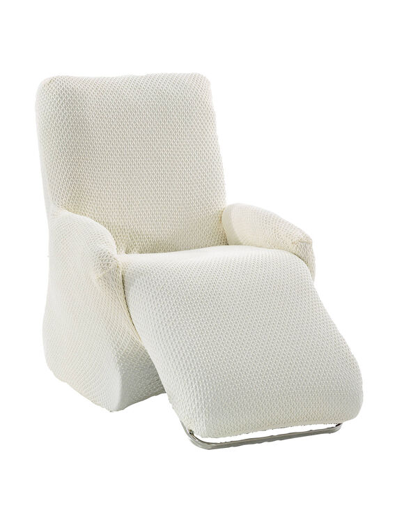 Getextureerde, bi-rekbare hoes, voor relaxzetel (ecru)