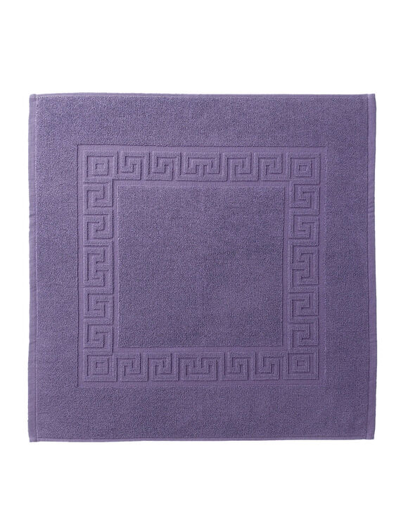 Tapis de bain éponge liteau motif frise grecque (aubergine)